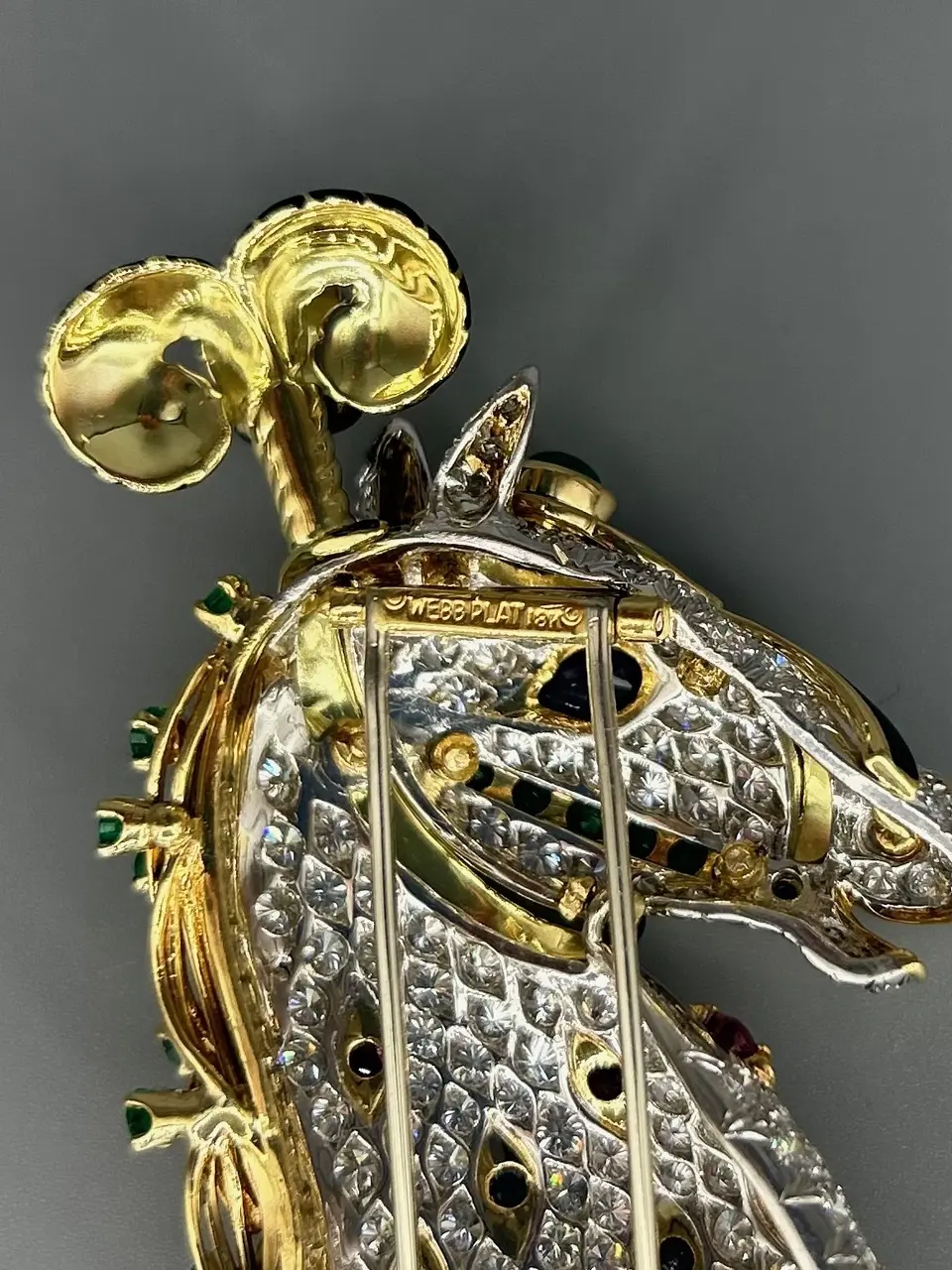 Detail of the reverse signed WEBB and marked PLATINUM