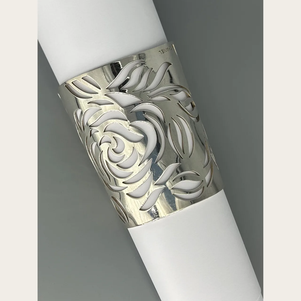 Chanel Silver Camellia Cuff